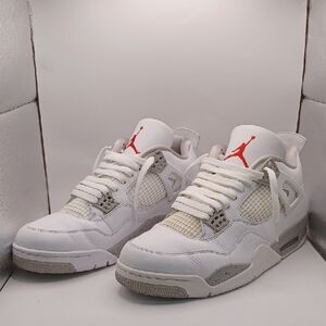 Pre-Owned Nike Air Jordan 4 Retro White/Grey/Red Mens Size 11 US CT8527-100